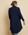 Perfectly Imperfect Womens Longline Cardigan with Scooped Hem