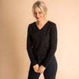 Womens Long Sleeve V Neck
