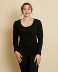Perfectly Imperfect Womens Long Sleeve Scoop Neck