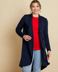 Perfectly Imperfect Womens Longline Cardigan with Scooped Hem